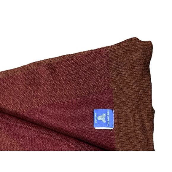 Pine Cone Hill Lambswool Throw Blanket Knit Bordered Quilt Purple Brown Luxury - Picture 8 of 14